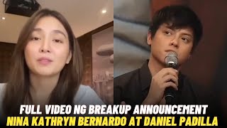 FULL VIDEO ng BREAKUP ANNOUNCEMENT nina Kathryn Bernardo at Daniel Padilla na NAGPAIYAK sa NETIZENS [upl. by Ahsiemat]