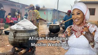 African Muslim Traditional Wedding with Big PARTY COOKING  West Africa [upl. by Cahilly]