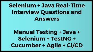 SDET  QA  SELENIUM  JAVA  TestNG  Cucumber Automation Testing Interview Questions amp Answers [upl. by Aber]