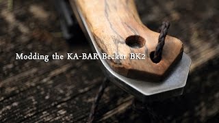 野遊び用ナイフに改造 Modding the KABAR Becker BK2 [upl. by Barkley586]