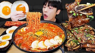 ASMR MUKBANG  직접 만든 순두부 열라면 먹방 amp 레시피 계란 스팸 김치  FIRE NOODLES EATING [upl. by Neela664]