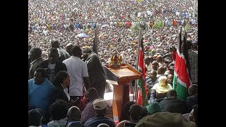 Raila Odinga speech after swearingin at Nairobis Uhuru Park [upl. by Atiuqrahs]