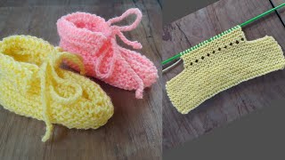 Sapatinho de bebê fácil em tricô  DIY [upl. by Irek]