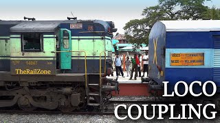 Rare Loco Coupling by Loco Pilot ALP  Nagapattinam 2012  Indian Railways  Train videos  Trains [upl. by Shermy414]