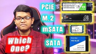 PCIE Vs M2 Vs NVME Vs mSATA Vs SATA SSD Choose Wisely Hindi [upl. by Kreegar]