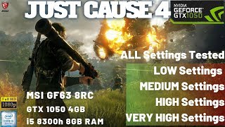 Just Cause 4 Gameplay All Settings Tested 1080p  GTX 1050 4GB  MSI GF63  i5 8300h [upl. by Enneirb]