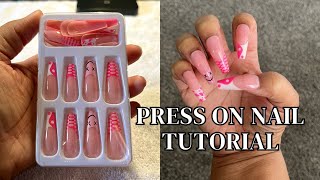 TEMU PRESS ON NAIL TUTORIAL  AFFORDABLE PRESS ON NAILS [upl. by Htor280]