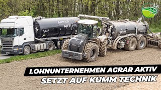 Lohnunternehmen Agrar Aktiv setzt auf Gülletechnik von KUMM Technik  CLAAS Xerion 4000 [upl. by Brieta]