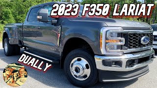 NEW amp IMPROVED 2023 FORD F350 LARIAT DUALLY 67L Super Duty Truck Review walkaround amp startup [upl. by Greenstein]