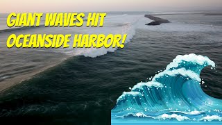 Giant Waves Hit Oceanside Harbor [upl. by Nnaycnan512]