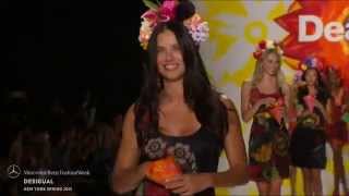 DESIGUAL FT ADRIANA LIMA FINAL WALK AT MBFW SS15 COLLECTIONS [upl. by Anenahs]