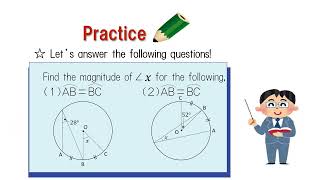 中3＿円周角・中心角＿等しい弧と円周角英語版 [upl. by Beniamino]