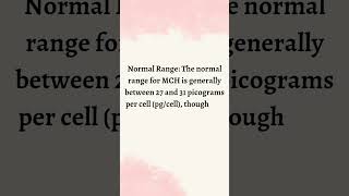 MCH mean corpuscles hemoglobin level bloodtest medical term shorts medicalterminology [upl. by Eirrem]