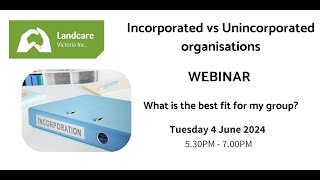 WEBINAR Incorporated vs Unincorporated [upl. by Danika]