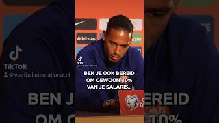 🤑 10 salaris inleveren Virgil van Dijk geeft antwoord oranje virgilvandijk voetbal [upl. by Adneram404]