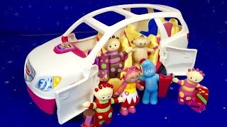 IN THE NIGHT GARDEN Toys Video Compilation Sensory Play Fisher Price SUV Car Pink Bus BEACH Ride [upl. by Eitsirhc164]