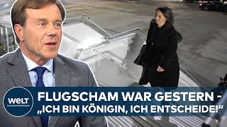 NACHTFLUG NACH LUXEMBURG Ultrakurzsteckenflug von Außenministerin Baerbock löst heftige Debatte aus [upl. by Jestude616]