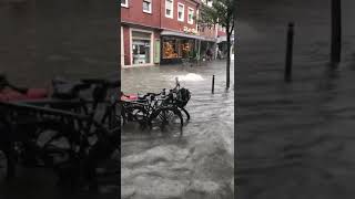 Überschwemmung nach Unwetter im Zentrum von Coesfeld Münsterland Westfalen [upl. by Liuqa]