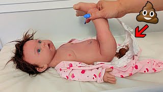 Silicone Baby Girl Exploding Diaper Change Videos [upl. by Yuji]