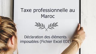 Déclaration de la Taxe professionnelle au MarocFichier Excel  PDF شرح [upl. by Caleb884]