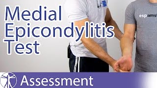 Medial Epicondylitis Test  quotGolfers Elbowquot [upl. by Kyrstin]