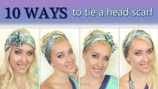 10 different ways to wear 1 scarf on your head How to tie a headscarf turban and headband style [upl. by Carling]