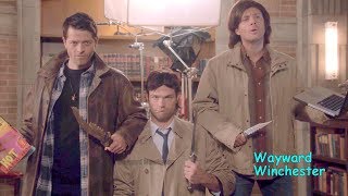 Supernatural Season 8  14 GAG REEL Supercut  Funny Supernatural Bloopers VS Real Life [upl. by Nedrob]