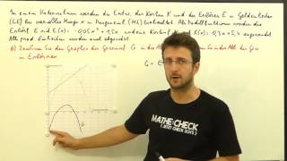 Mathe Nachhilfe  Beispiel zu Kostenfunktion Gewinnfunktion BreakEvenPoint [upl. by Oinesra]