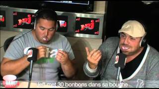 Jeff met 30 bonbons dans sa bouche  CCauet sur NRJ [upl. by Elwood557]