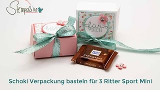 Schoki Verpackung basteln für 3 Ritter Sport Mini [upl. by Nolan]