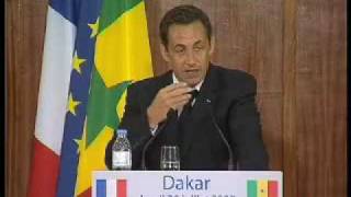 Discours de Dakar de Nicolas Sarkozy 26 juillet 2007 [upl. by Kathlene669]