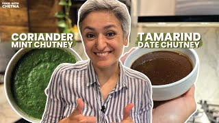 MUST TRY  Two Chutneys One Video Coriander Mint amp Tamarind  Food with Chetna [upl. by Bakki569]