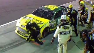 Carl Edwards Runs Over Pit Crew Members Foot  Coke Zero 400 Daytona [upl. by Brunelle955]