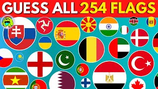 Guess ALL The 254 Flags In The World THE ULTIMATE FLAG QUIZ [upl. by Nohsyar772]