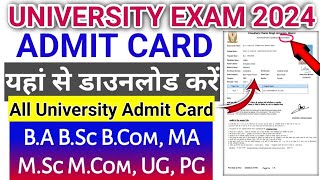 All University BA BSC BCOM SemYearly exam 2024 ADMIT CARD  ba ka admit card kaise nikale 2024 [upl. by Hubing860]