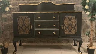 GOLD LEAF AND CRACKLE GLAZED DRESSER [upl. by Luapnhoj]