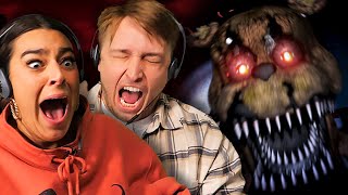 Our First Time Playing Five Nights at Freddys 4 [upl. by Thamos]