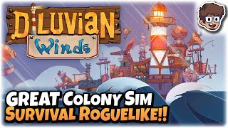 GREAT Colony Builder Survival Roguelike  Lets Try Diluvian Winds [upl. by Cohla]