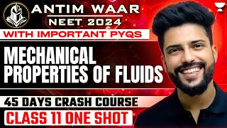 Mechanical Properties of Fluids  One Shot  Important PYQs  NEET 202425  Prateek Jain [upl. by Seidnac143]