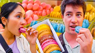 24 Hours of STREET FOODS in Paris France 🇫🇷 Crêpes Macaron JambonBeurre amp More [upl. by Kellen]