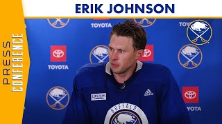 quotIts All New but Fresh and Excitingquot  Erik Johnson on Joining the Buffalo Sabres [upl. by Aivle]