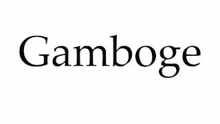 How to Pronounce Gamboge [upl. by Valentijn646]