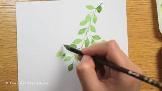 Winterberry  Watercolor Painting Process [upl. by Strohben]