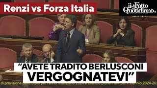 Il duro attacco di Renzi a Forza Italia quotVergognatevi avete tradito Berlusconiquot [upl. by Laine343]