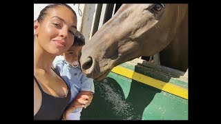 Quand la Fiancée de CR7 va voir les chevaux avec les enfants [upl. by Eimma]