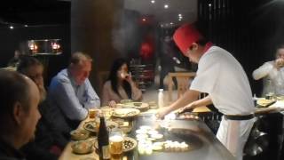 Benihana London Teppanyaki Chef Andrew Cooking [upl. by Dnomder220]