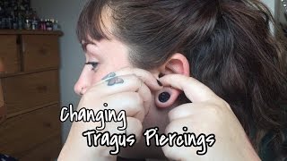 Changing Piercings Tragus [upl. by Nidorf]