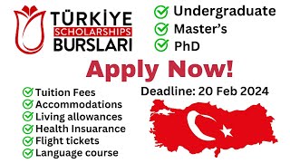 Türkiye Scholarships 2024 full scholarships undergraduate master PhD Turkey  APPLY NOW [upl. by Yevette]