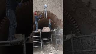 Installation process of grouting pipe for underground storage room arch door [upl. by Knobloch]