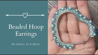 Beaded Hoop Earrings  Ladder Stitch Beading Tutorial [upl. by Flss]